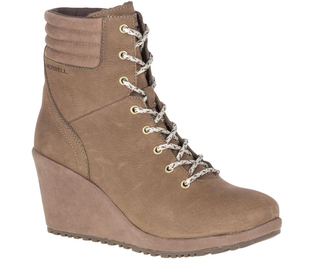 Merrell Boots Brown - Tremblant Wedge Waterproof - Womens 51OBQYUWJ